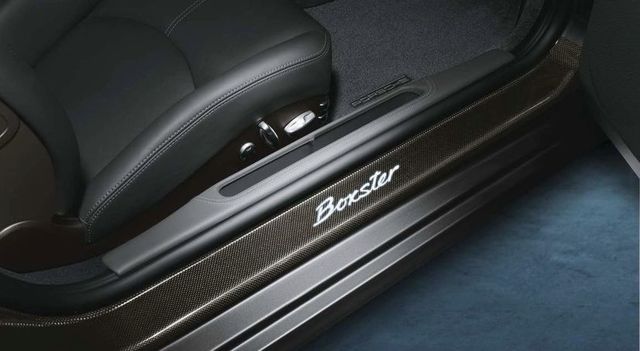 98704480035 - : 987 Boxster/Cayman (2005-2012) Carbon Fiber Door Entry Guards - Illuminated for Porsche Image