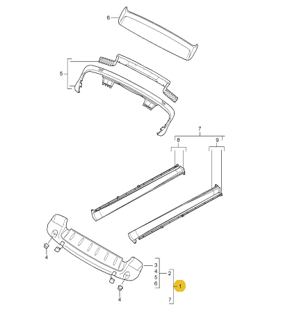 95504480069 - : 9PA Cayenne (2003-2010) SportDesign Aerodynamic Kit for Porsche Image