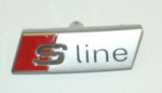 8X0419685 - : Steering Wheel Emblem - "S line" for Audi: A3, A3 Quattro, A3 Sportback e-tron, A4, A4 Quattro, A5, A5 Quattro, A6, A6 Quattro, A7 Quattro, Q5, RS7, S7, SQ5 Image