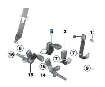 72117375446 - Electrical: Lap Belt for BMW Image