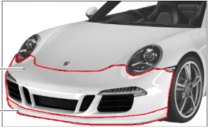 99104480280 - Exterior: 991 911 (2012-2016) SportDesign Front Bumper Kit for Porsche Image