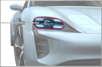 9J104490016 - : 9J1 Taycan (2020+) Tinted LED Headlight Set with Matrix Beam for Porsche: Taycan Image