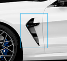 51135B3AE25 - : F91/92/93 M8 Gloss Black Side Vent Trim - Left for BMW: M8 Gran Coupe Image