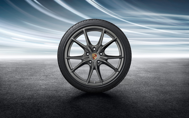 98204460204 - Wheels: 982 718 Boxster/Cayman (2017+) 20" Carrera S Summer Wheel/Tire Set - Platinum for Porsche: 718 Boxster, 718 Cayman Image