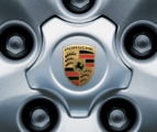 955361303309A1 - : Center Cap, Star Shaped with Colored Porsche Crest for Porsche: Cayenne Image