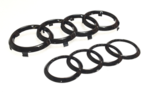 ZAW098010CDSP - : A4/S4 Black Rings Logo/Emblem Set, 2016-2018 for Audi: A4 allroad, A4 Quattro, S4 Image