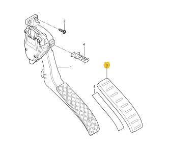 95542321010 - : Accelerator Pedal Cap - Aluminum for Porsche Image
