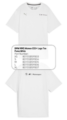 80155B5F833 - : BMW M Motorsport Women ESS+ Puma Logo Tee - White for BMW Image