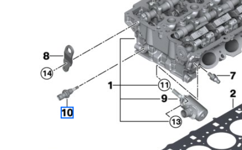 13628649765 - Electrical: Engine Cylinder Head Temperature Sensor for BMW: 230i, 230i xDrive, 330e, 330i, 330i GT xDrive, 330i xDrive, 340i, 340i GT xDrive, 340i xDrive, 430i, 430i Gran Coupe, 430i xDrive, 430i xDrive Gran Coupe, 440i, 440i Gran Coupe, 440i xDrive, 440i xDrive Gran Coupe, 530e, 530e xDrive, 530i, 530i xDrive, 540i, 540i xDrive, 640i xDrive Gran Turismo, 740e xDrive, 740i, 740i xDrive, 840i, 840i Gran Coupe, 840i xDrive, 840i xDrive Gran Coupe, M2, M240i, M240i xDrive, X3, X4, X5, X6, X7 Image