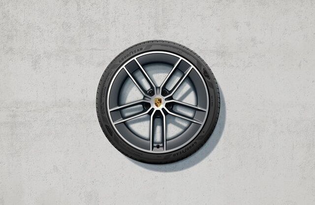 992044665M - Wheels: 20/21-inch Carrera Exclusive Design summer wheel-and-tire set, painted in Dark Silver (silky gloss) for Porsche Image