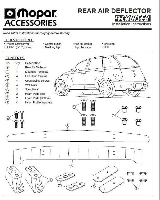 82205332AB - Exterior Accessories: Deflector, Air Window   Rear for Mopar Image