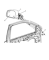 1JN86TZZAP - : Outside Rear-View Mirror, Right for Jeep: Grand Cherokee Image