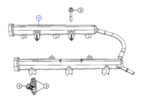 53034198AC - Fuel: Fuel Rail for Chrysler: 200, 300 | Dodge: Avenger, Challenger, Charger, Durango, Journey | Jeep: Grand Cherokee, Grand Cherokee L, Grand Cherokee WK | Ram: ProMaster 1500, ProMaster 2500, ProMaster 3500 Image