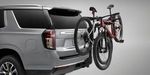 19419508 - Towing: Hitch Mounted  2-Bicycle Carrier for Buick: Enclave, Encore, Encore GX, Envision, Regal Sportback, Regal TourX, Verano | Cadillac: CTS, Escalade, Escalade ESV, Escalade EXT, SRX, XT4, XT5, XT6 | Chevrolet: Avalanche, Blazer, Blazer EV, Bolt EV, Camaro, Captiva Sport, Colorado, Cruze, Cruze Limited, Equinox, Equinox EV, Express 1500, Express 2500, Express 3500, Express 4500, HHR, Silverado 1500, Silverado 1500 Classic, Silverado 1500 LTD, Silverado 2500 HD, Silverado 3500 HD, Silverado EV, Sonic, SS, Suburban, Suburban 1500, Suburban 2500, Suburban 3500 HD, Tahoe, Trailblazer, Traverse, Trax, Uplander, Volt | GMC: Acadia, Acadia Limited, Canyon, Envoy, Savana 1500, Savana 2500, Savana 3500, Savana 4500, Sierra 1500, Sierra 1500 Limited, Sierra 2500 HD, Sierra 3500 HD, Sierra EV, Terrain, Yukon, Yukon XL, Yukon XL 1500, Yukon XL 2500 Image