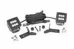 70052 - : LED Light Kit | Hinge Mount | 2" Black Pair | Fits Jeep Gladiator JT/Wrangler JL (18-25) for Rough Country Image
