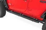 21016 - : Oval Nerf Steps | 4 Door | Black | Fits Jeep Wrangler Unlimited 4WD (2018-2025) for Rough Country Image