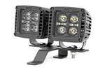 70823 - : LED Light Kit | Quad | Cowl Mount | 2" Black | Amber DRL | Fits Jeep Gladiator JT/Wrangler JL (18-25) for Rough Country Image