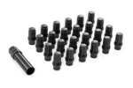 121524BLET - : M12 x 1.5 Lug Nut Set of 24 | Black | Closed End | Extended Thread for Rough Country Image