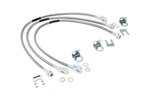 89715 - : Fits Jeep Front &amp; Rear Stainless Steel Brake Lines | 4-6in Lifts (XJ/YJ/TJ) for Rough Country Image