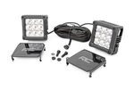 70905DRL - : 4 Inch Chrome Series LED Light Pods | Square | White DRL | Pair for Rough Country Image