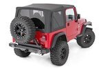 RC8535035 - : Soft Top | Replacement | Black | Half Doors | Fits Jeep Wrangler TJ 4WD (97-06) for Rough Country Image