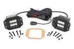 70113BL - : 2 Inch Black Series LED Light Pods  | Pair | Flood | Flush Mount for Rough Country Image