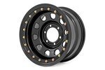 RC517873SL - : Steel Simulated Bead Lock Wheel | Black | 17x9 | 5x5 | 3.30 Bore | -12 for Rough Country Image