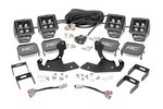 70762DRL - : LED Light Kit | Fog | 2" Black Pairs x2 | White DRL | Fits Chevy Silverado 1500/2500HD/3500HD 2WD/4WD for Rough Country Image