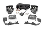 71055 - : LED Ditch Light Kit | 2in Black Pair | Amber DRL | Fits Chevy/Fits GMC 1500 (14-18 &amp; Classic) for Rough Country Image