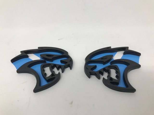 SWMHELLCATGRAY - : Dodge Jeep Challenger Charger Cherokee Hellcat Hell Cat 3D Emblem Dk Gray Mopar for Mopar Image