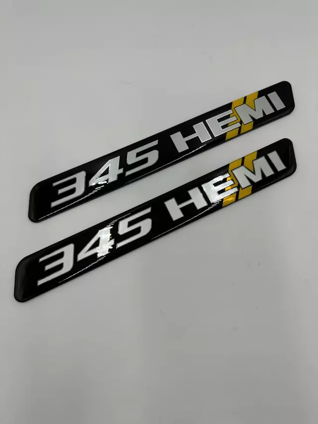 SWMINSERTYELLOW - : Challenger Charger Durango Engine Half Cover Valve 5.7L 345 Insert Emblem Yellow for SW PERFORMANCE Image