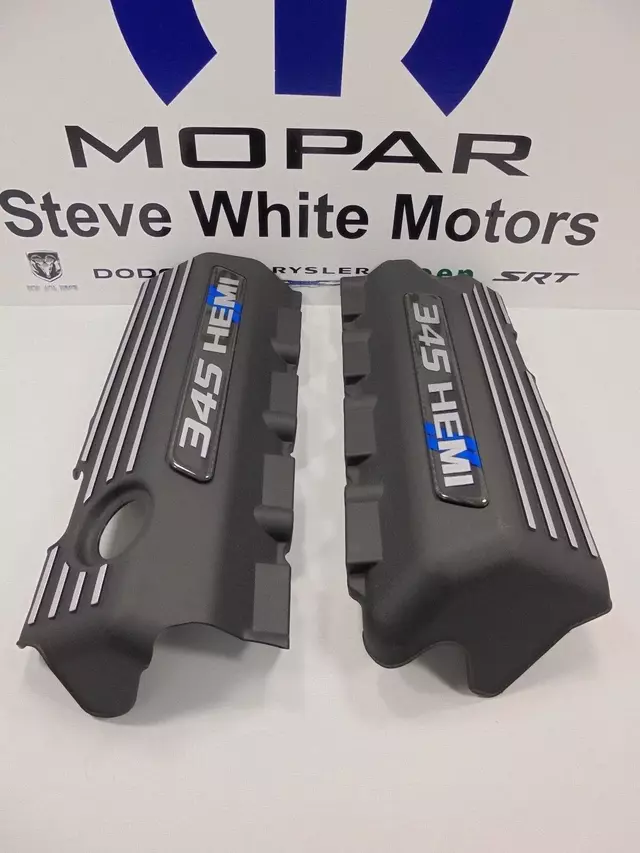 345CFBLUE - : Challenger Charger 345 Hemi Engine Cover Valve Carbon Fiber Blue 2pcs Mopar for SW PERFORMANCE Image