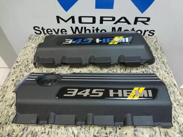 SWM345YELLOW - : Challenger Charger Durango Engine Covers Valve 5.7L 345 HEMI 2 Pcs Black Yellow for SW PERFORMANCE Image