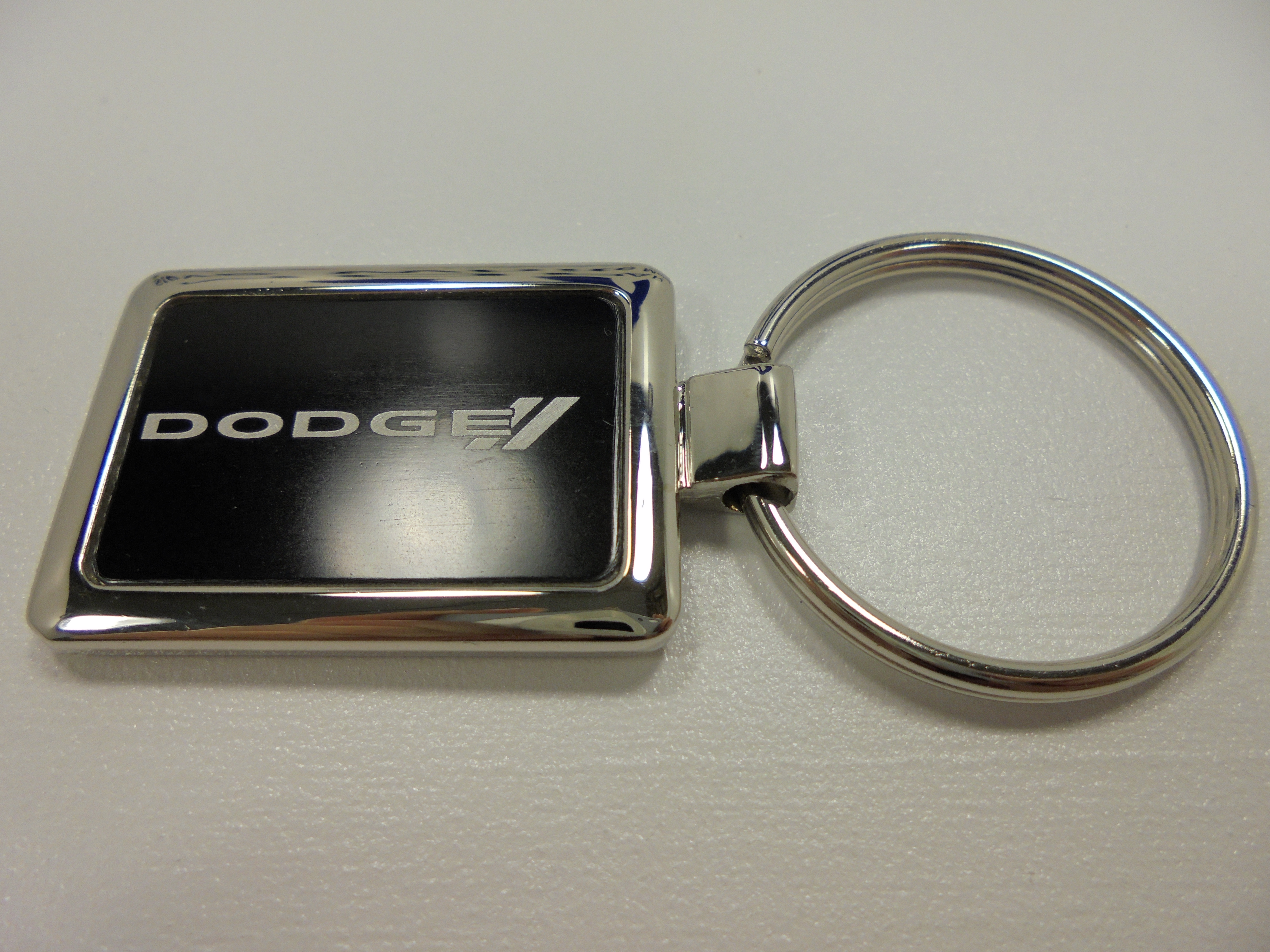 106J8062483 - : New Dodge Logo Black &amp; Chrome Key Chain Keychain Keychains Rectangle for Mopar Image