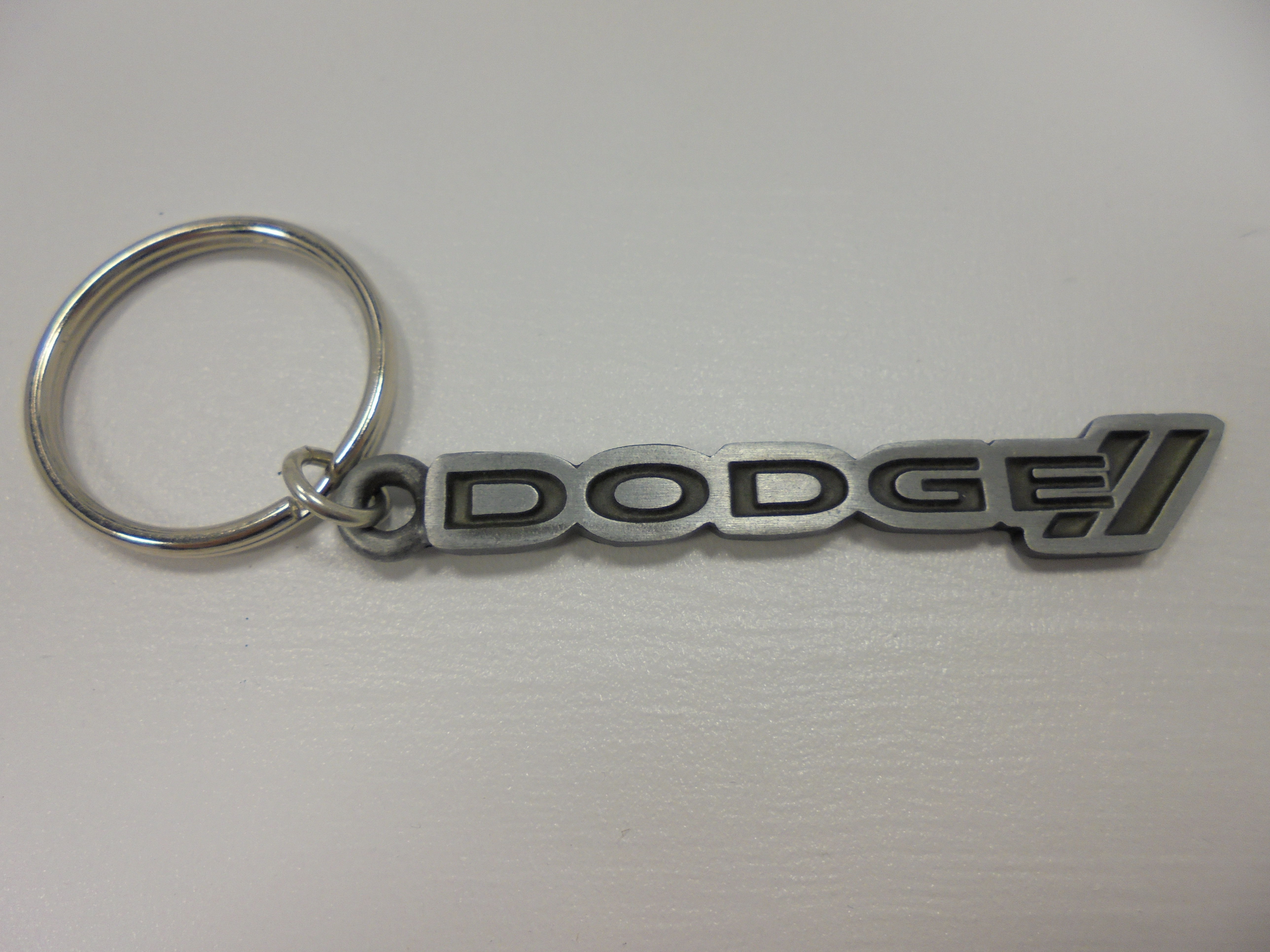 10C6C - : New Dodge Nickel Rhombus Warpaint Stripe Key Chain Keychain Genuine Dodge Oem for Mopar Image