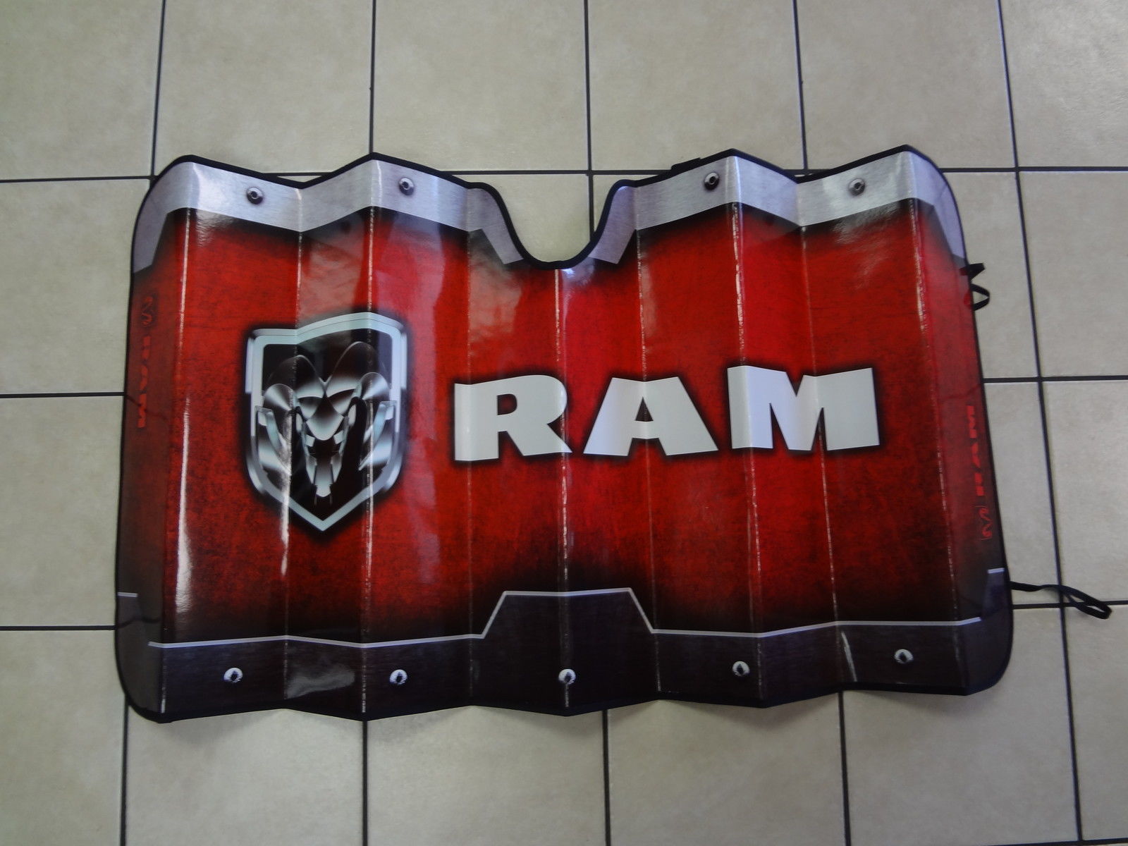 10NF0 - : New Dodge Ram Foldable Sunshade Ram Logo Ram Head Red Black Mopar Factory Oem for Mopar Image