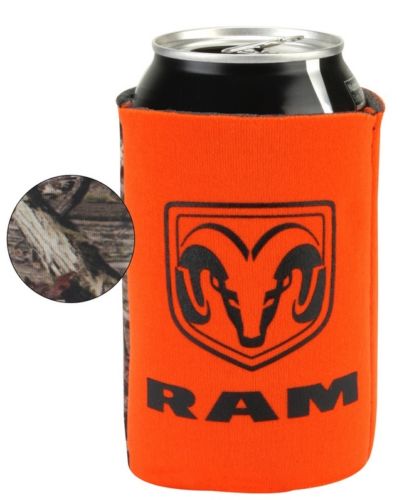 1145R - : New Ram Mossy Oak Blaze Orange Camo Can Coozie Ram Logo for Mopar Image