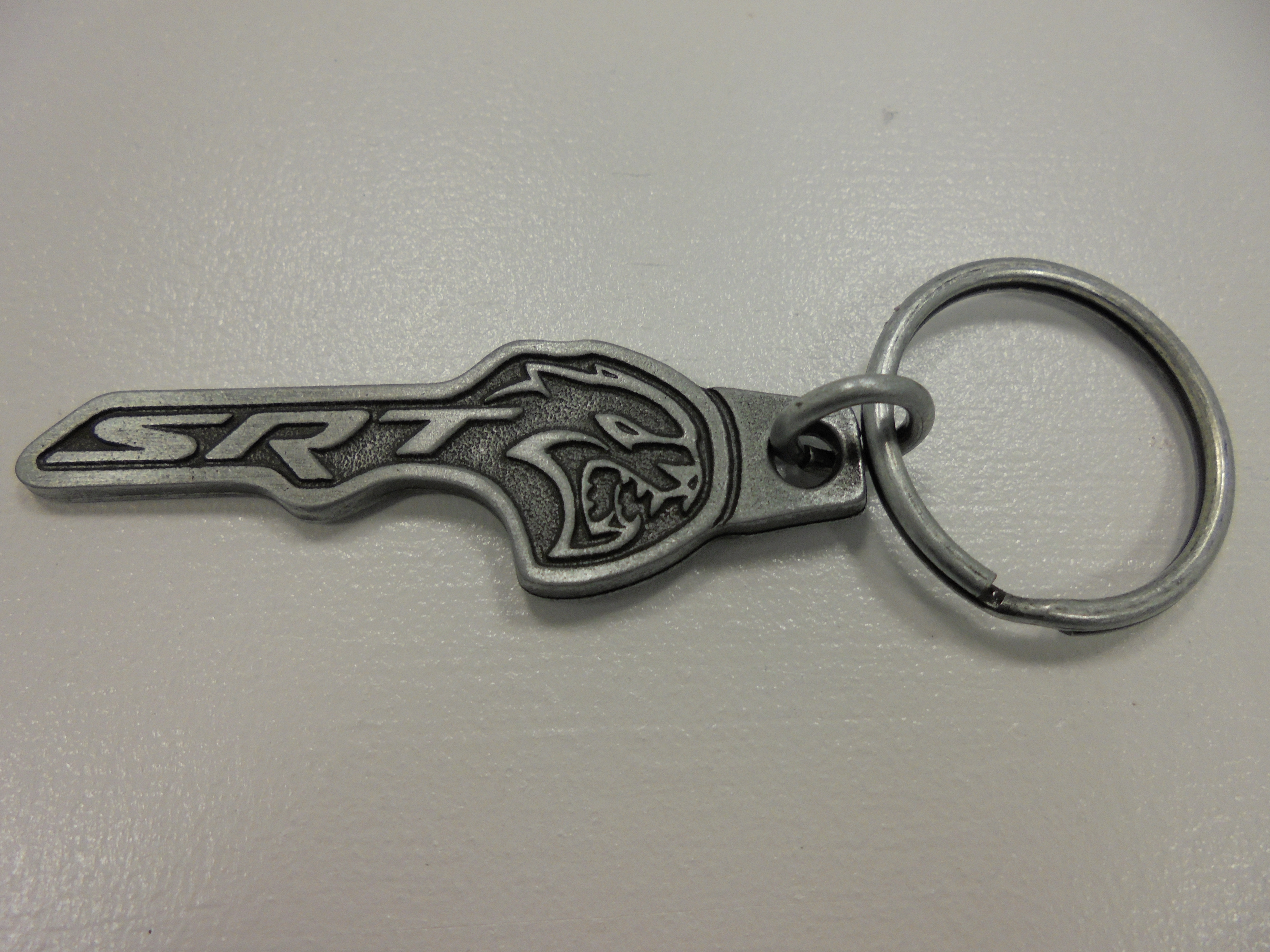 119TF - : New Antique Silver SRTÂ® Hellcat Key Chain Tag Horizontal for Mopar Image