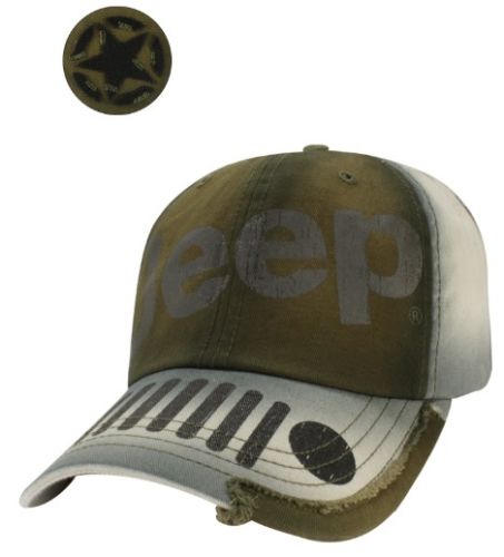 11C0V - : New Jeep Dealer Grille Cap Ballcap Hat Green for Mopar Image