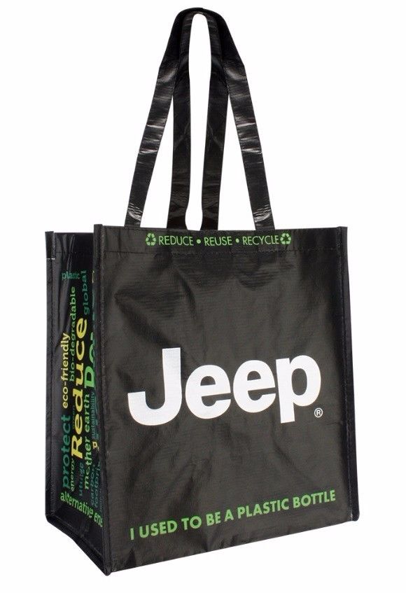 11DH5 - : Jeep Wrangler Cherokee New Recycled PET Grocery Bag Black for Mopar Image