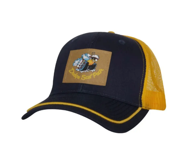 157GUSCATPACK - : New Mopar Scat Pack Trucker Cap Navy Yellow Ball Cap Mopar New for Mopar Image
