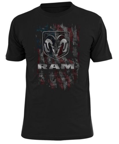 11H3AXX - : New Dodge Ram American Flag T-Shirt T Shirt Short Sleeve Black XXL for Mopar Image