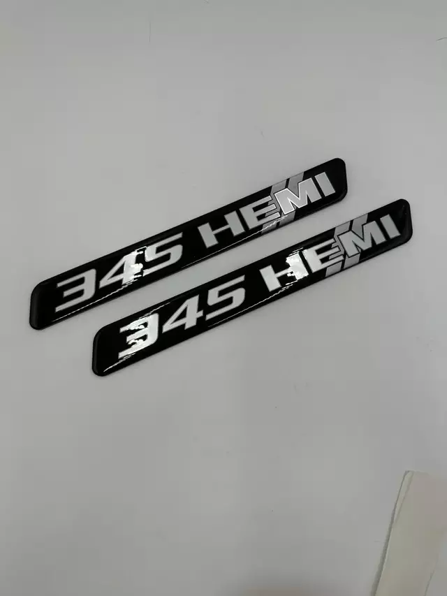 SWMINSERTDESGRAY - : Challenger Charger Durango Engine Half Cover Valve 5.7L 345 Insert Emblem Dstryr for SW PERFORMANCE Image