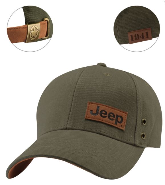 12G6D - : New Jeep Suede Patch Cap Ball Cap Hat Green One Size for Mopar Image