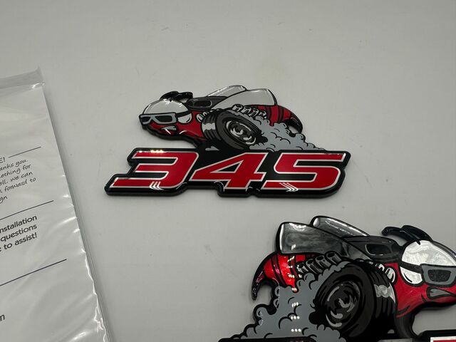 SWM345RBEE - : Dodge Challenger Charger 300 345 5.7L Angry Bee Fender Emblem Decal Badge 2pcs for SW PERFORMANCE Image