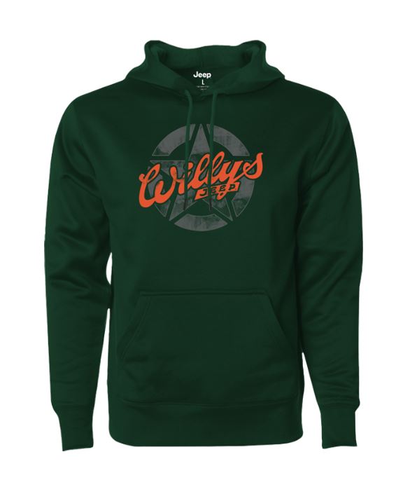 15CRDX - : New Jeep Willys Star Hoodie Cotton Blend Forest Green XLarge New for Mopar Image