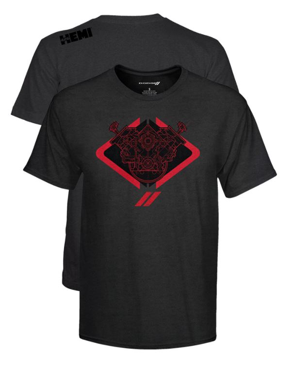 159CXXX - : New Mopar Men’s HEMI T-Shirt Charcoal Heather 2XL Men's HEMI Engine Shirt for Mopar Image