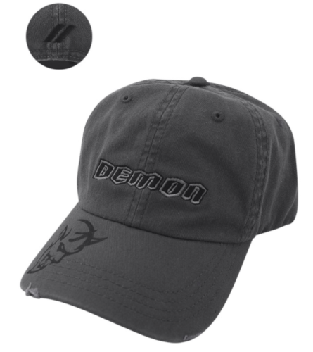 125XT - : New Dodge Challenger Demon Distressed Charcoal Cap Baseball Hat One Size Mopar for Mopar Image