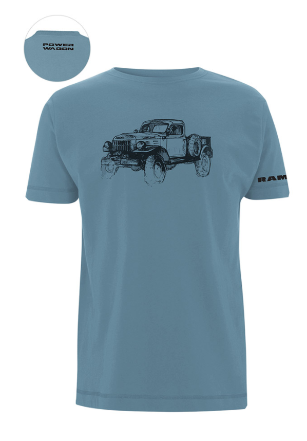 121MHL - : New Men's Dodge Ram Men's Power Wagon Sketch T-shirt T Shirt Slate Mopar Large for Mopar Image