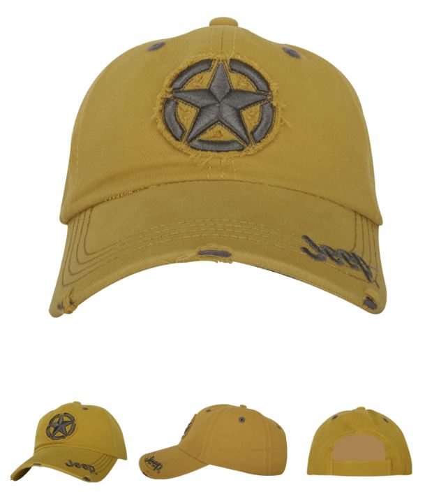 15CW1 - : New Mopar Jeep 3D Star Cap in Yellow Baseball Cap Hat Ball Cap New for Mopar Image
